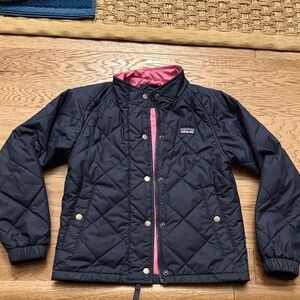 Kids Navy and Pink Quilted Jacket